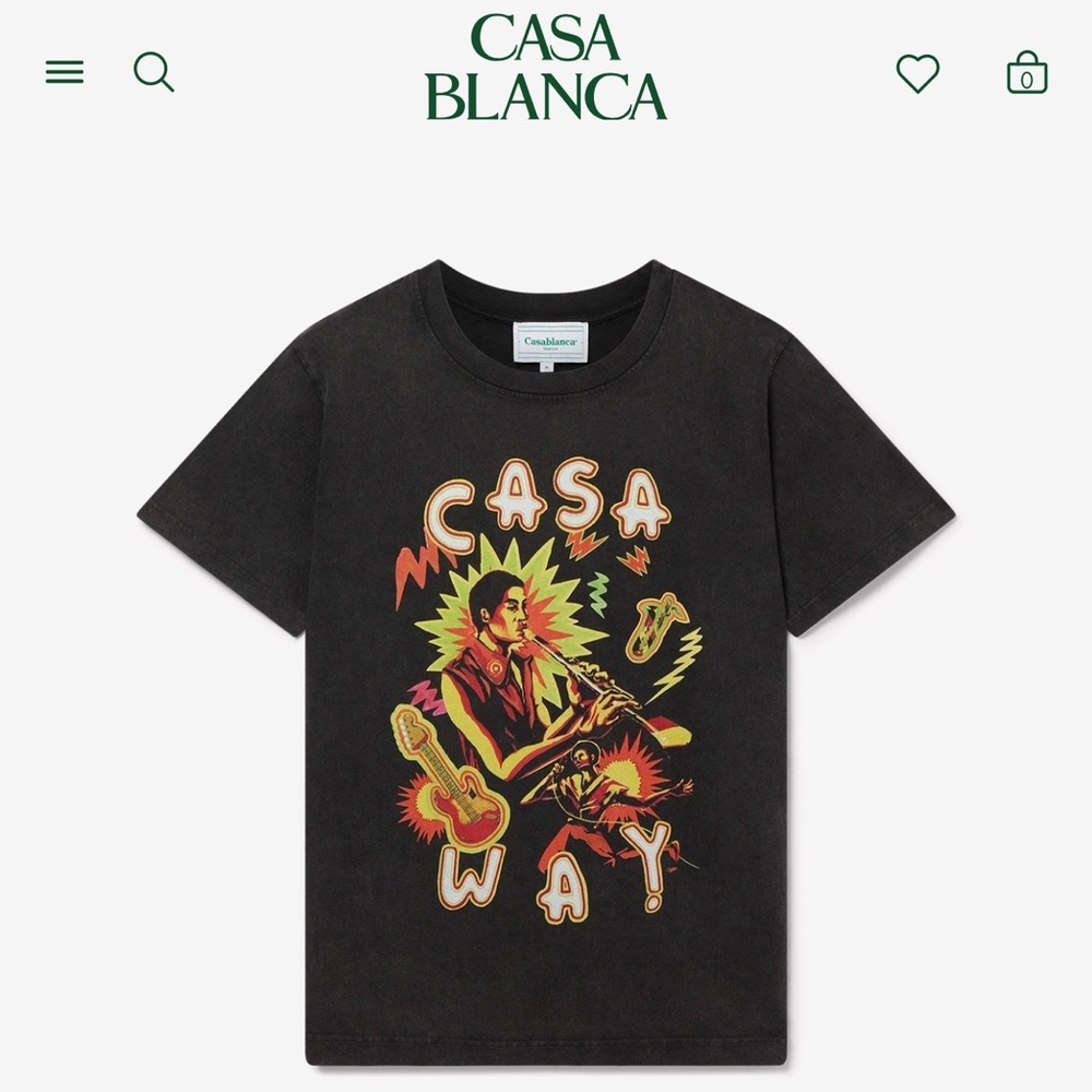 Casablanca Black Graphic Casual Button Down Shirt